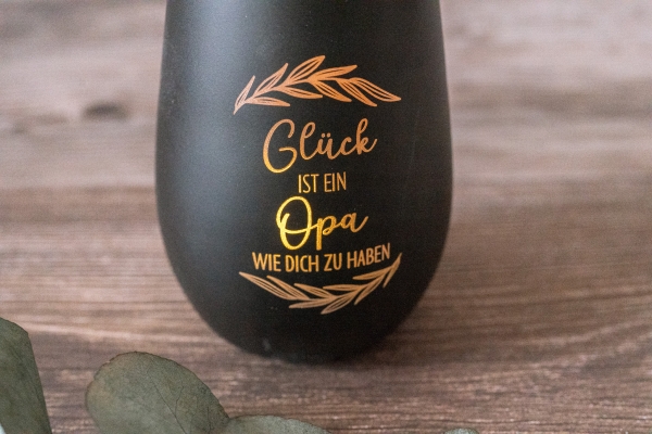 Windlicht / Teelichtglas "Glück ist eine.. wie dich zu haben"